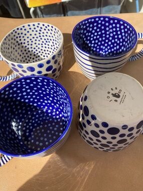 Jones & Co Blue Polka Dot Ceramic Mug - Blue